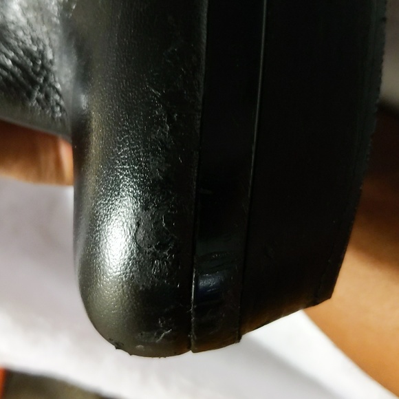 Michael Kors| Aria Black Leather Ankle Boots 4" Heels Gold Toned Stud Detailing - Picture 8 of 14